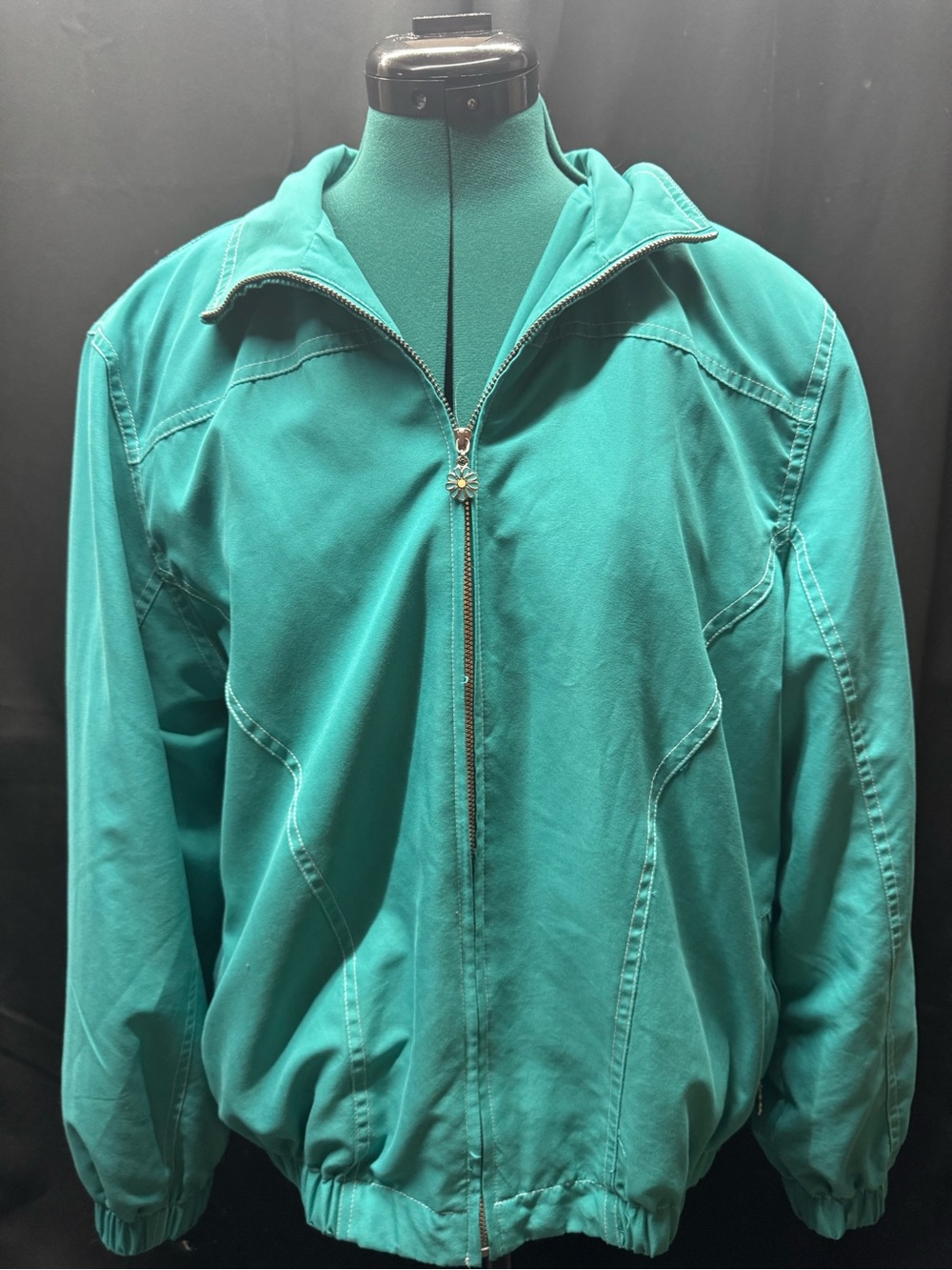 Alfred Dunner Teal Zip-Front Utility Jacket